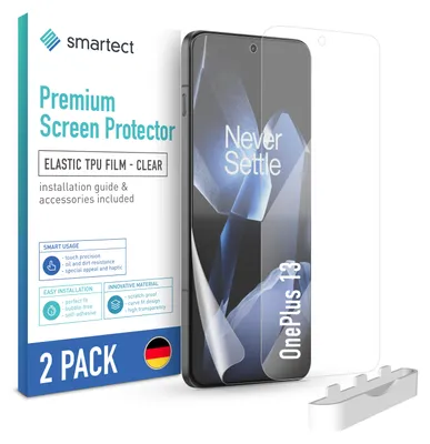 A product box for a screen protector, with a phone showing the screen protector applied.