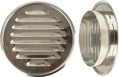 Produktbild von Lüftungsgitter Belüftungsgitter FEINZ - Edelstahl - 125 mm - Silber - Mit Flansch und Anschluss - Hohe Qualität