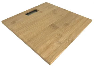 Image de Pèse-personne numérique en bois de bambou 30x30cm Pèse-personne écran LCD jusqu'à 120kg