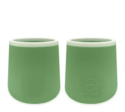 Immagine prodotto di Set di tazze in silicone Smikkels - tazze verdi per bambini