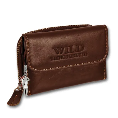 Zdjęcie produktu dla Wild Things Only skórzany mini portfel brązowy 9x3x6.5cm OPJ120N