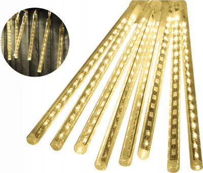 Obrázok produktu pre Led Svetlá Meteory 50Cm Biela Teplá, Padajúci Sneh 144Led Dekorácie