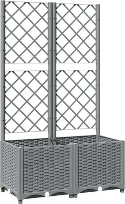 Zdjęcie produktu dla vidaXL Sadzarka z kratką Jasnoszara 80x40x136 cm PP