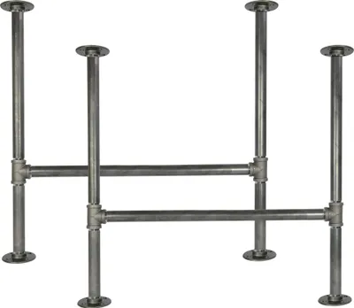 Immagine prodotto di Natural Goods Berlin Telaio per tavolo in tubo, gambe per tavolo, ghisa malleabile, gambe per mobili, guide per tavoli, metallo, L75 cm, 2 pezzi