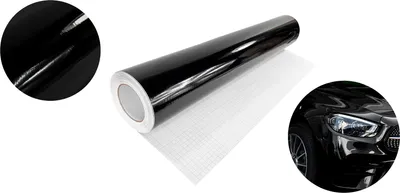 Produktbild von Autofolie Glanz 75x50 cm - Schwarz Glanz - Klebefolie Auto mit Luftkanal-Kleber und UV-Schutz - Selbstklebend Folie für Innen und Außen - Auto Folierung für Tuning - Carwrappingfolie