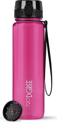 Produktbild von uberBottle crystalClear Trinkflasche mit Sieb 1000ml / Fuchsia Pink/ 720DGREE