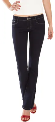 Imagen del producto de Pantalones vaqueros de corte bootcut para mujer, modelo "Fraternel", tipo "cintura alta", color azul oscuro, talla XXL