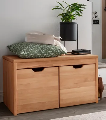 Produktbild von Garderobenbank Massivholz 2 Schubkästen Buche massiv CUENCA-137