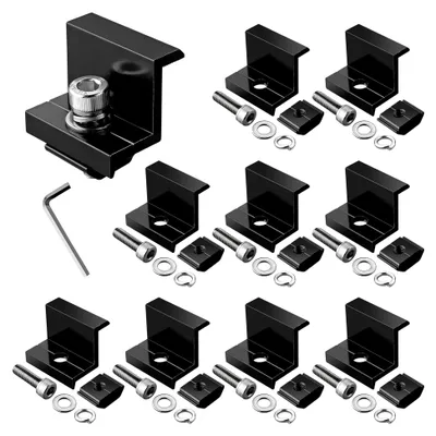 Produktbild von Solarmodul Halterung 30mm Endklemme Kit, 10x Solarpanel Z Halterung Randklemme für Photovoltaik Montageschiene Befestigung Photovoltaik Solarpanelen für Gerahmte Solarmodul(30mm)