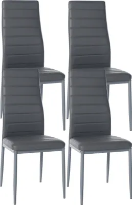Produktbild von 4er Set Esszimmerstühle HLO-CP16 Kunstleder  grau