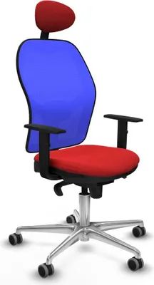 Zdjęcie produktu dla Krzesło biurowe z zagłówkiem Jorquera Piqueras y Crespo 1D086G1 Czerwony