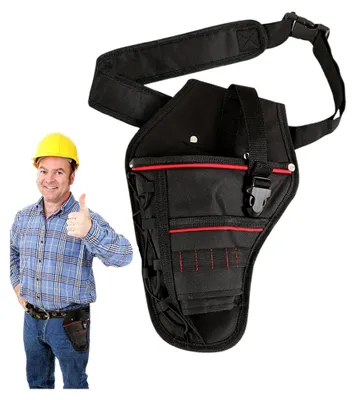 Produktbild von Werkzeugtasche – Tragbarer Werkzeuggürtel mit Bohrerhalter und kleinen Fächern
