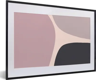 Produktbild von MuchoWow® Gerahmtes Poster Pastell - Gestaltung - Minimalismus 60x40 cm - Poster mit Schwarzem Bilderrahmen Wandposter Rahmen Foto Bilder - Schlafzimmer - Plakat in Rahmen - Drucken
