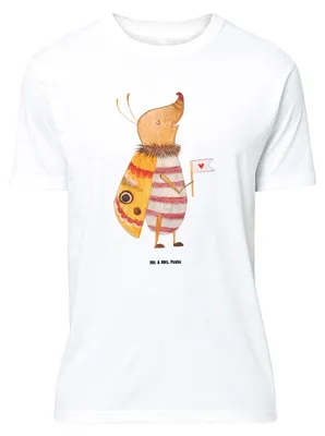 Produktbild von Mr. & Mrs. Panda Größe XL T-Shirt Nachtfalter Fähnchen - Weiß - Geschenk, Küche Deko, Spruch Witzig, Shirt, Käfer, Lustig, mit, Süß, Lustige Sprüche, Tshirt