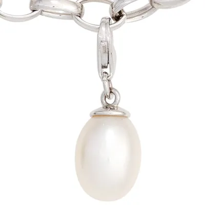 Produktbild von JOBO Einhänger Charm 925 Sterling Silber rhodiniert 1 Süßwasser Perle