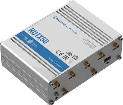 Immagine prodotto di Teltonika RUTX50 - Wireless Router - WWAN 4-Port-Switch - 1GbE, DNP3 - Wi-Fi 5 - 2,4 GHz - 3G, 4G, 5G - an DIN-Schiene