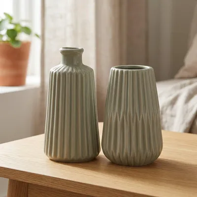 Produktbild von Boltze Schlichte Porzellanvase in hellgrün – Zeitloses Design für jedes Ambiente, hellgrün / ohne Hals