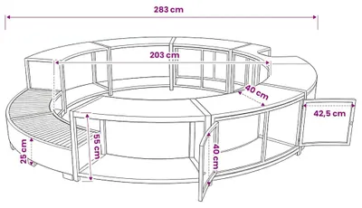 Produktbild von vidaXL Whirlpool-Umrandung Schwarz Poly-Rattan