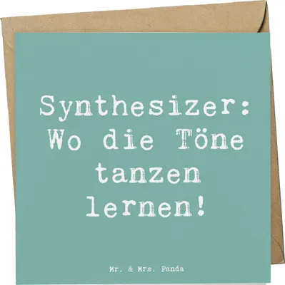 Produktbild von Mr. & Mrs. Panda Klappkarte Spruch Synthesizer Tanz - Meeresbrise - Geschenk, elektronisches Musikinstrument, Tanzen, faltkarte, Musiker, Grußkarte, Glückwunschkarte