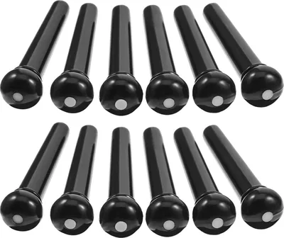Immagine prodotto di Set di accessori per chitarre acustiche folk, comprendente 24 perni per il ponte + 3 plettri in celluloide (selezione casuale di colori) e 1 contenitore in metallo per l'estrazione dei perni