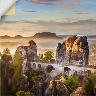 Produktbild von ARTland Wandbild, selbstklebend Sächsische Schweiz Basteibrücke Größe: 50x50 cm