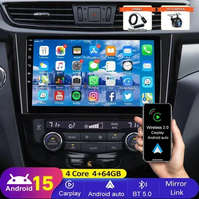 Produktbild von Android 15 Autoradio für Nissan X-Trail 2013-2017 mit 10 Zoll Touchscreen GPS Navigation Carplay Android Auto 4GB RAM 64GB Speicher Bluetooth WiFi RDS 2