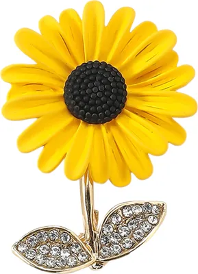 Produktbild von Damen-Brosche in Sonnenblumenform, Strass-Dekor, rutschfest, für Schultertasche, Anzug, Mantel, Kragen, Hut, Schal, Dekoration, Kleidungsnadel, Party, Abschlussball, Braut, Hochzeit, Kleidungsstück, Schmuck