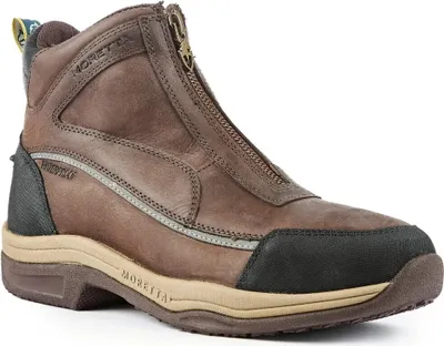 A single brown boot is shown against a white background.