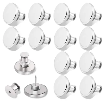 12 naailoze Jeansknopen 17mm glänzend silber