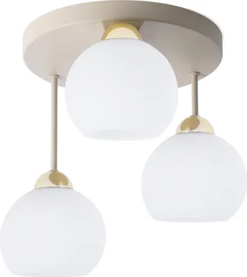 Produktbild von Eliza White Pendelleuchte Kaschmir Gold – 3 flammig mit weissem Schirm E27