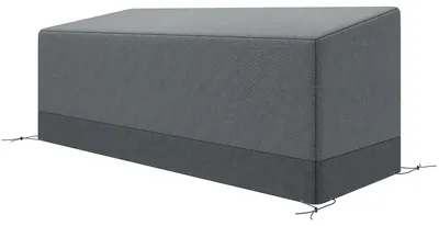 Image de Housse de protection, bâche 600D Oxford avec cordon de serrage, housse de protection pour meubles de jardin, imperméable, résistante aux intempéries hivernales, gris clair | 1,9 kg | Résistante aux UV | 190,5 x 72 x 76 cm