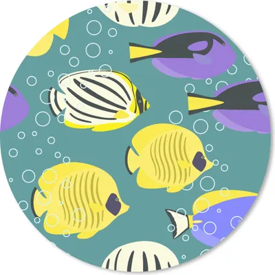 Produktbild von MuchoWow® Mauspad Mousepad Muster - Fisch - Wasser 20x20 cm - Mousepads - Maus Mat - Pad - Mausunterlage - Schreibtischmatte