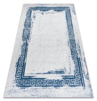 Imagen del producto de Alfombra lavable ANDRE 1213 Griego vintage antideslizante - blanco /  azul 160x220 cm