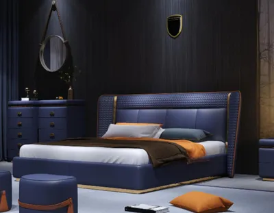 Produktbild von Luxus Schlafzimmer Bett Polster Design Luxus Doppel Betten Hotel Möbel