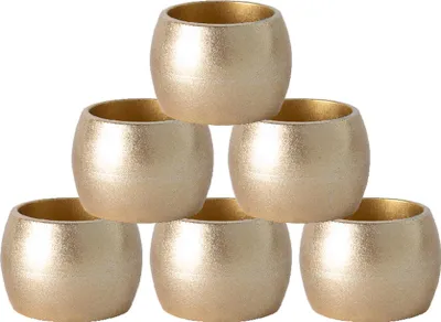 Produktbild von Argon Ta Metallic Serviettenringe - Luxe Weihnachten Fine Dining Serviettenhalter - Gold - Packung mit 6