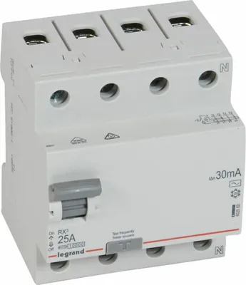Obrázek produktu pro Ochrana proti úniku proudu RX-3 4P 25A 30mA 6kA LEGRAND