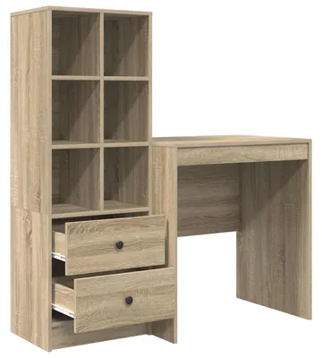 Zdjęcie produktu dla vidaXL Biurko Sonoma, dąb, 115,5 x 50 x 127 cm, 2 sztuki.