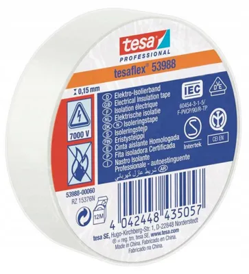 Produktbild von Tesa 53988 Isolierband PVC 15mm x 10m Weiß