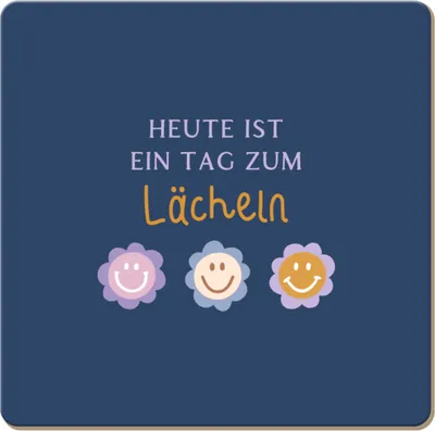 Produktbild von Getränkeuntersetzer, Korkuntersetzer "Heute ist ein Tag zum Lächeln"