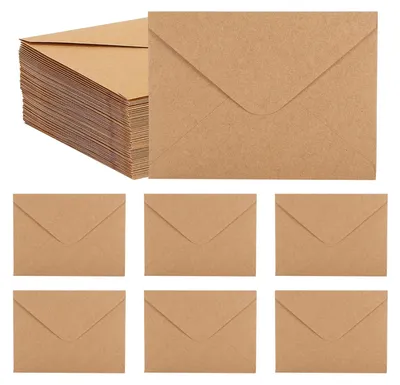 Zdjęcie produktu dla Brązowe koperty, 100 sztuk, koperty kraft w stylu vintage, wymiar 16 x 11 cm