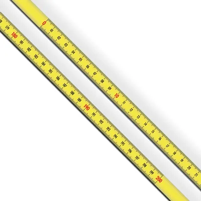 Produktbild von Richter, SK518SA Skalenbandmaß 10 m mit Selbstklebefolie - Bezifferung von links nach rechts - gelb lackiert - Breite: 13mm