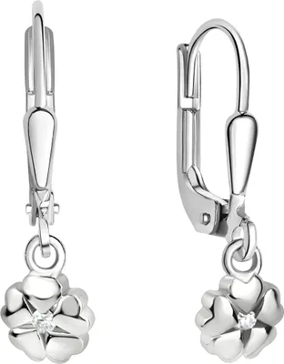 Produktbild von V Ohrhänger 925/- Sterling Silber rhodiniert Herzen Zirkonia