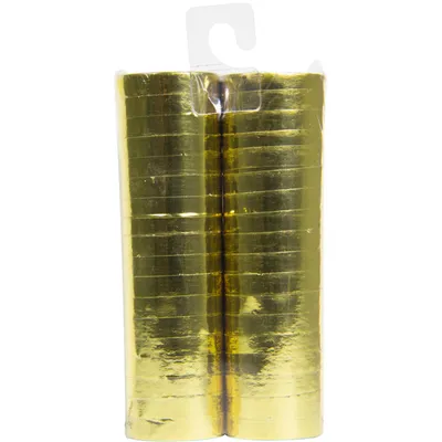Produktbild von Luftschlangen Metallic Gold 4m - 2 Stück