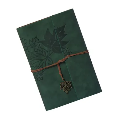 Produktbild von Kunstleder-Tagebuch, Nachfüllbar, VintageTagebuch Reisetagebuch zum Schreiben, Reise-Notizbuch, Tagebuch, Geschenk für Mädchen, Jungen, Frauen, Männer, Blanko-Seitenm, A5 23.3 × 16 cm, Grün