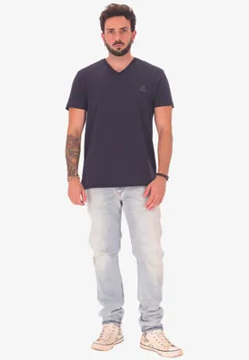 Produktbild von Diesel Herren T-Shirt, Marineblau, 100% Baumwolle, V-Ausschnitt
