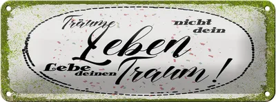 Produktbild von Blechschild träume nicht dein Leben lebe Traum, 27 x 10 cm, Blechschilder Spruch Glück Weisheit