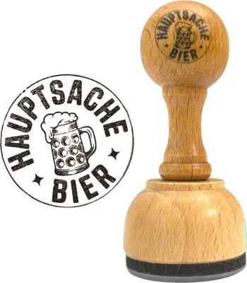 Produktbild von Hauptsache Bier Holzstempel