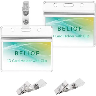 Produktbild von Ausweishalter-Set 100 Stück 100 x 86 mm aus PVC und Edelstahl reißfest