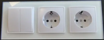 Produktbild von 7897 Abelka Nuovo weiß 1x Serienschalter 2x Schuko Steckdose
