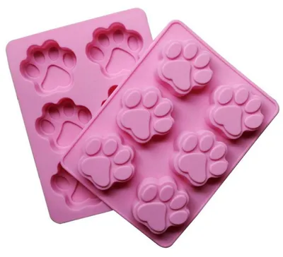 Productafbeelding van Siliconen bakvormen, 2 stuks, pootjesvorm, geschikt voor muffins, cupcakes, taart, pudding, ijs, en gelatine. Kleur: blauw